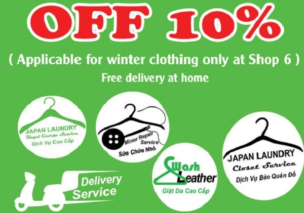 Đón chào mùa đông - Giảm sốc 10% dịch vụ giặt đồ đông tại Japan Laundry Đón chào mùa đông - Giảm sốc 10% dịch vụ giặt đồ đông tại Japan Laundry