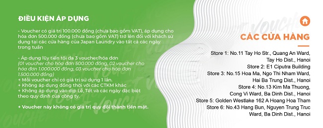 Tặng ngay voucher 100k khi sử dụng dịch vụ tại Japan Laundry Tặng ngay voucher 100k khi sử dụng dịch vụ tại Japan Laundry