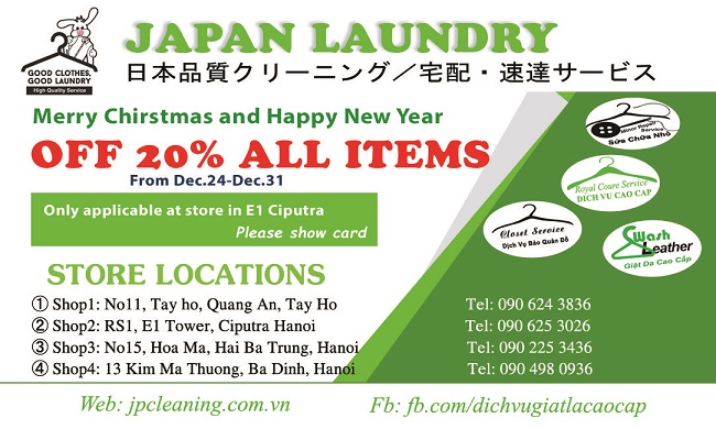 Khuyến mãi cực sốc cuối năm: Giảm giá 20% đồ giặt cho cư dân Ciputra