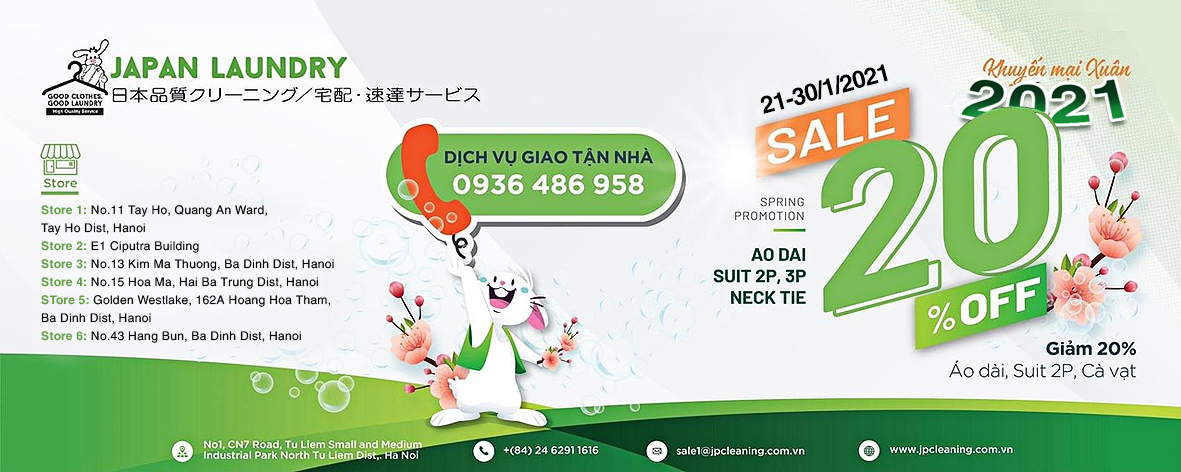 Japan Laundry khuyến mãi xuân 2021 – Sale off 20%