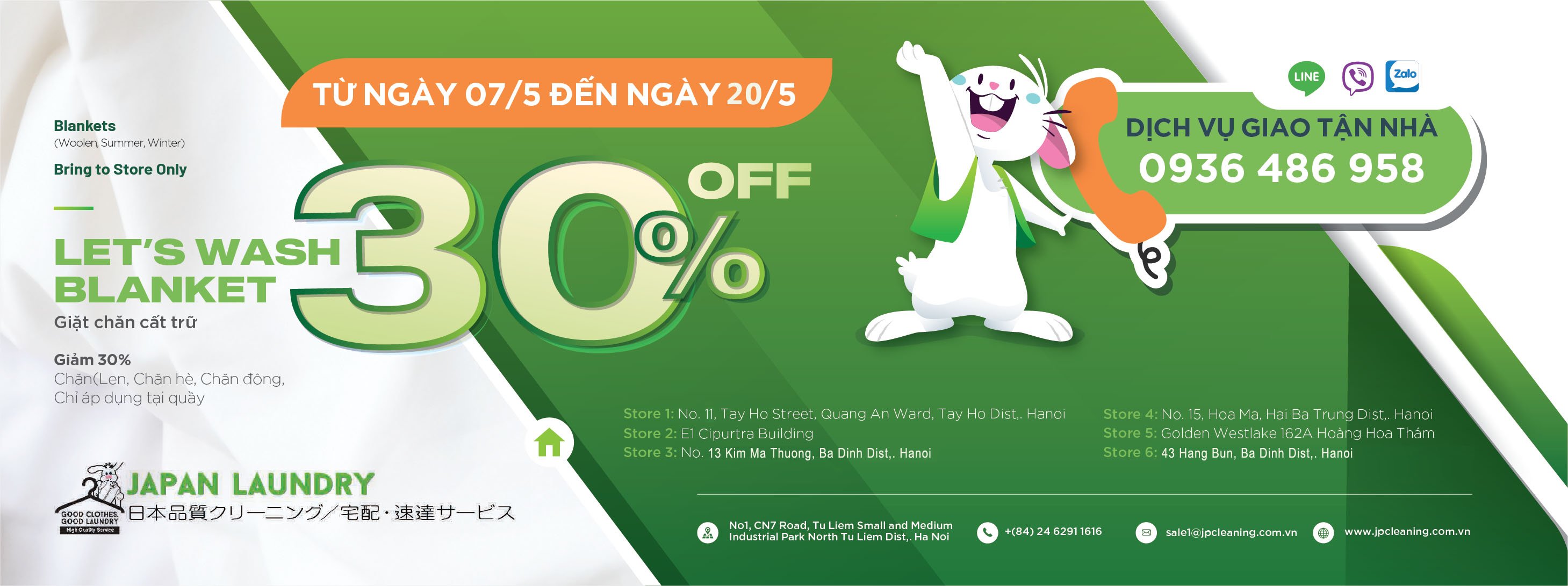JANPAN LAUNDRY ƯU ĐÃI GIẢM 30% GIẶT CHĂN CẤT TRỮ JANPAN LAUNDRY ƯU ĐÃI GIẢM 30% GIẶT CHĂN CẤT TRỮ